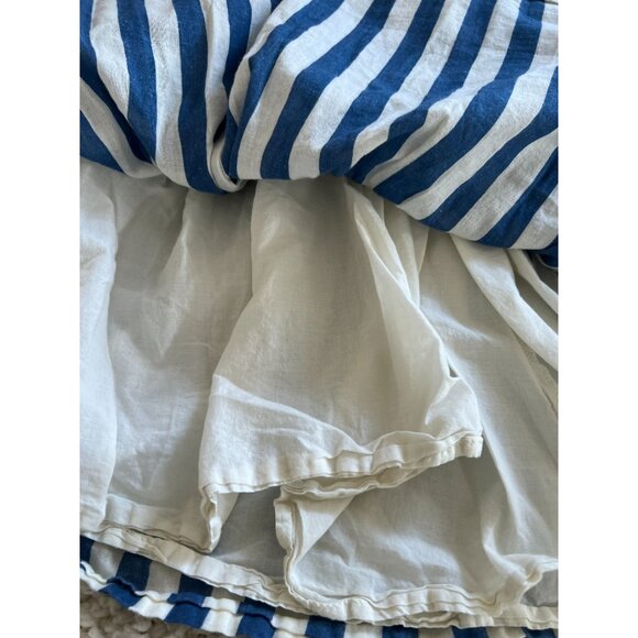 Pink Chicken Girls Size 8Y Blue Stripe Tiered Midi Dress - Picture 6 of 10